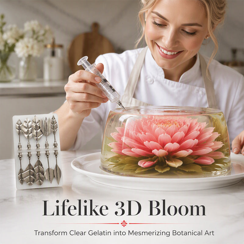 3D Jelly Art Tools: Create translucent and colorful flowers, cake and dessert decorations worthy of a pastry chef – a complete kit to unleash your creativity.