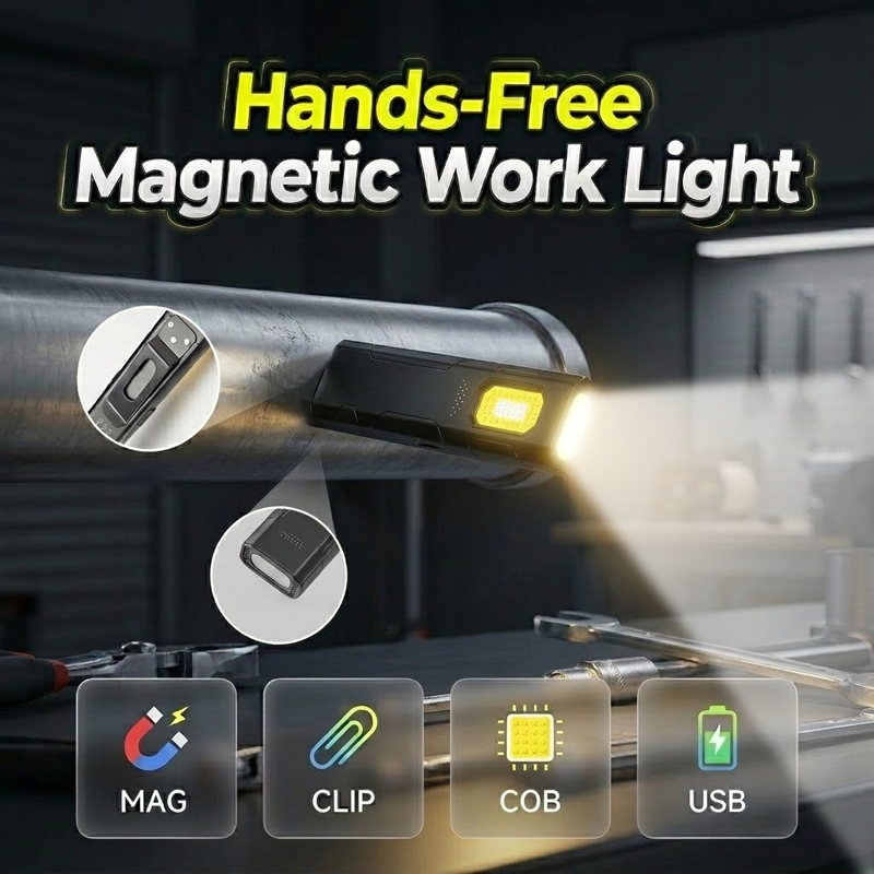 Prix spécial 16,99 € : deux achetés, un offert. Lampe de travail magnétique mains libres.