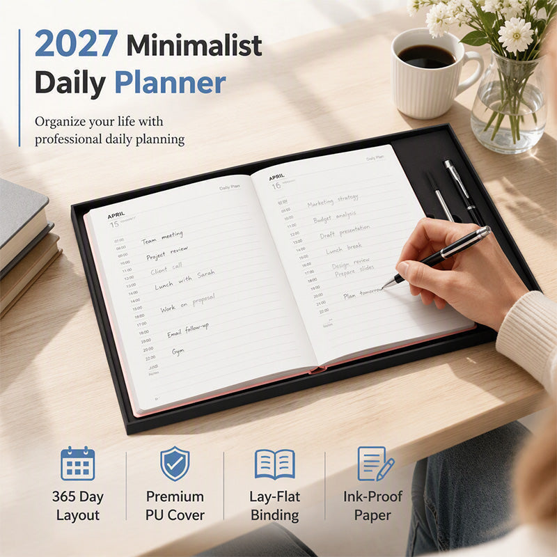 REDUCTION Agenda 2027 daily, minimalist, sleek and practical, the ideal companion for your days