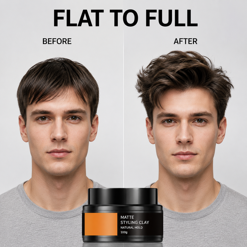Men's hair styling paste, strong hold and light texture