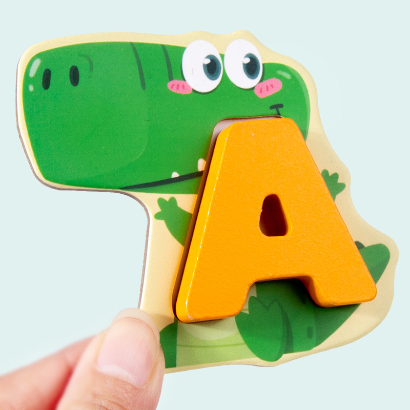 Jeu d'association lettres et animaux en bois