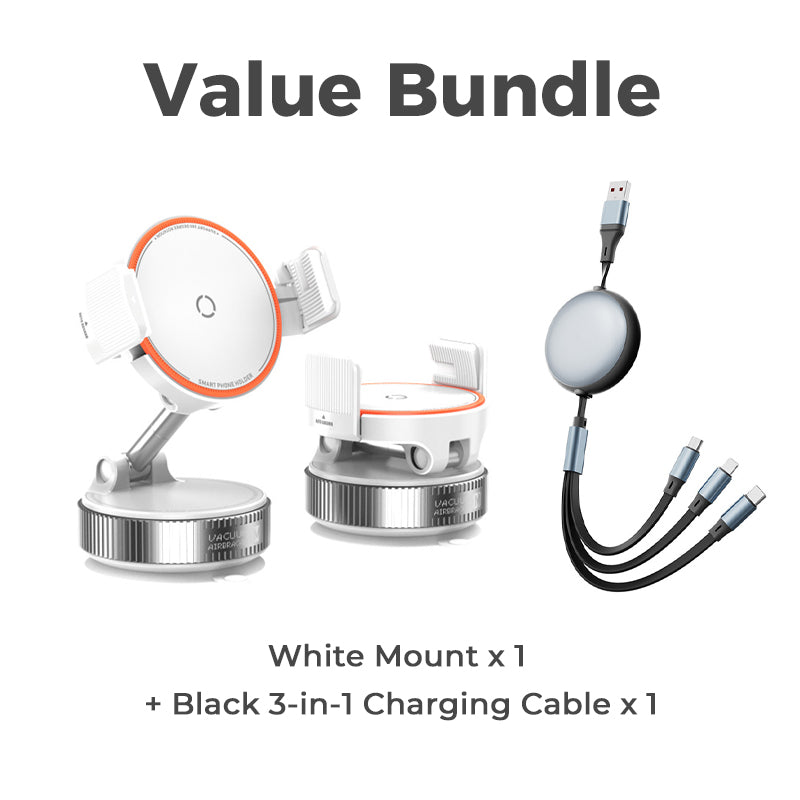 SUPPORT DE RÉDUCTION Magnétique Réglable pour Voiture avec Base Ventouse, Aimants N55 Puissants, Rotation à 1080° et Fixation Instantanée Compatible Universel avec Tous les Smartphones