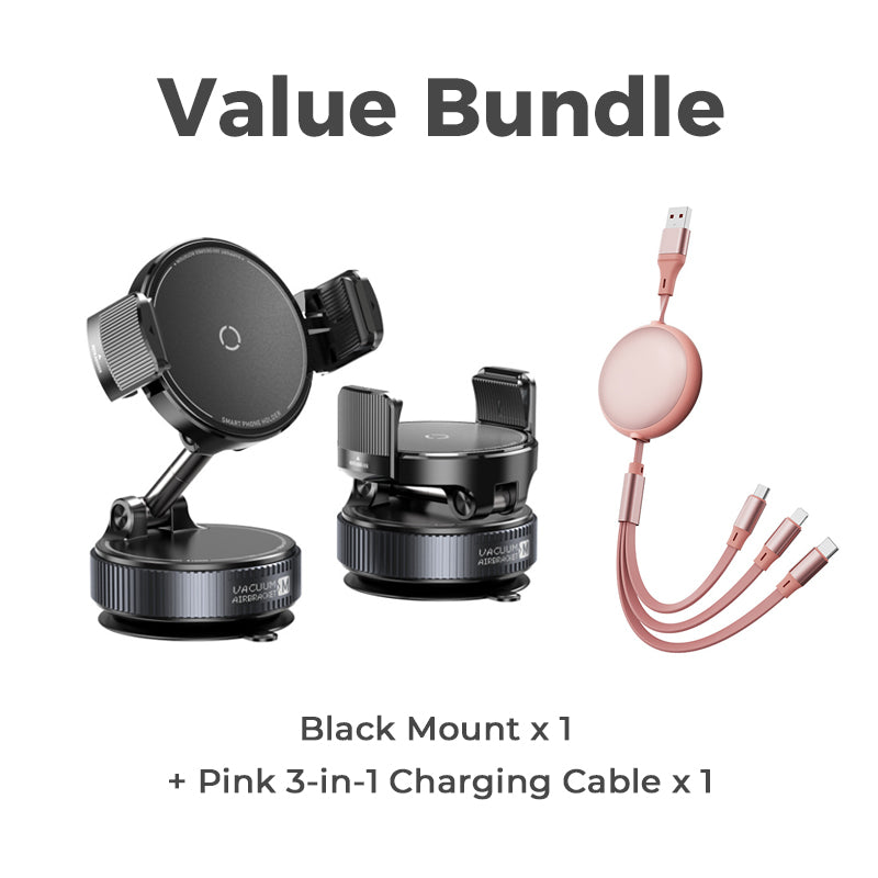 SUPPORT DE RÉDUCTION Magnétique Réglable pour Voiture avec Base Ventouse, Aimants N55 Puissants, Rotation à 1080° et Fixation Instantanée Compatible Universel avec Tous les Smartphones