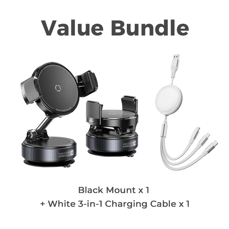 SUPPORT DE RÉDUCTION Magnétique Réglable pour Voiture avec Base Ventouse, Aimants N55 Puissants, Rotation à 1080° et Fixation Instantanée Compatible Universel avec Tous les Smartphones