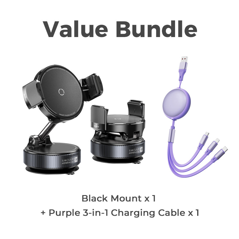 SUPPORT DE RÉDUCTION Magnétique Réglable pour Voiture avec Base Ventouse, Aimants N55 Puissants, Rotation à 1080° et Fixation Instantanée Compatible Universel avec Tous les Smartphones