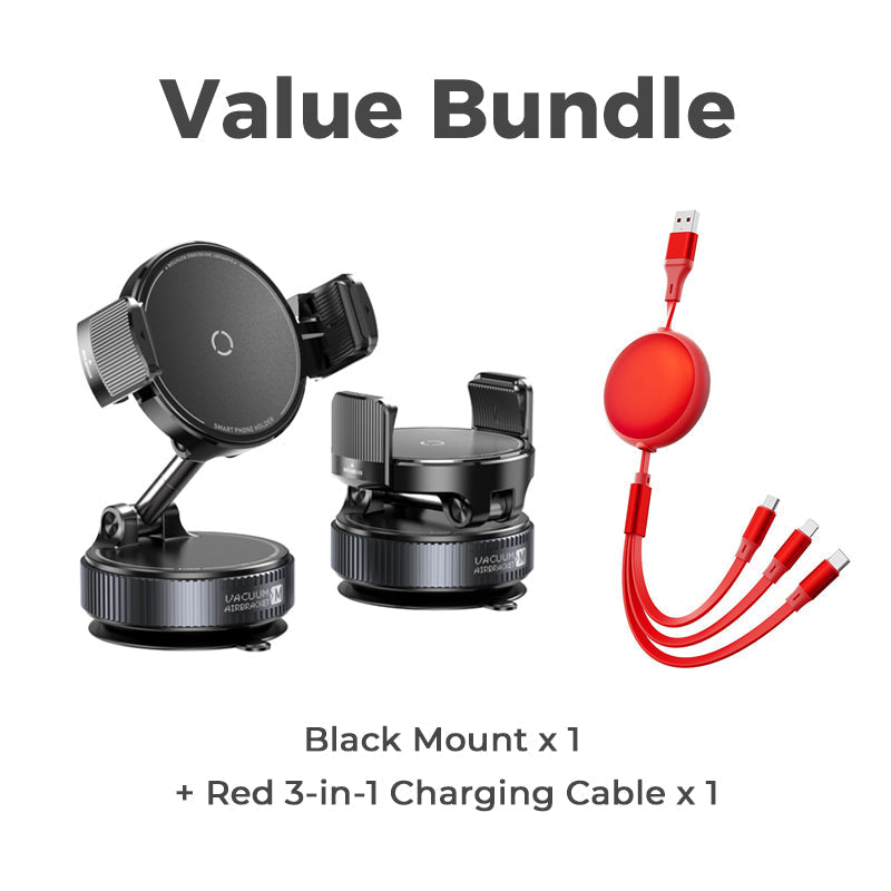 SUPPORT DE RÉDUCTION Magnétique Réglable pour Voiture avec Base Ventouse, Aimants N55 Puissants, Rotation à 1080° et Fixation Instantanée Compatible Universel avec Tous les Smartphones
