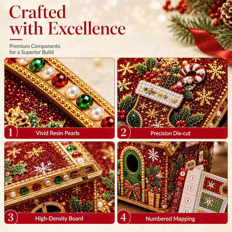 Kit de peinture de Noël 3D à faire soi-même, réduction Pearl Art