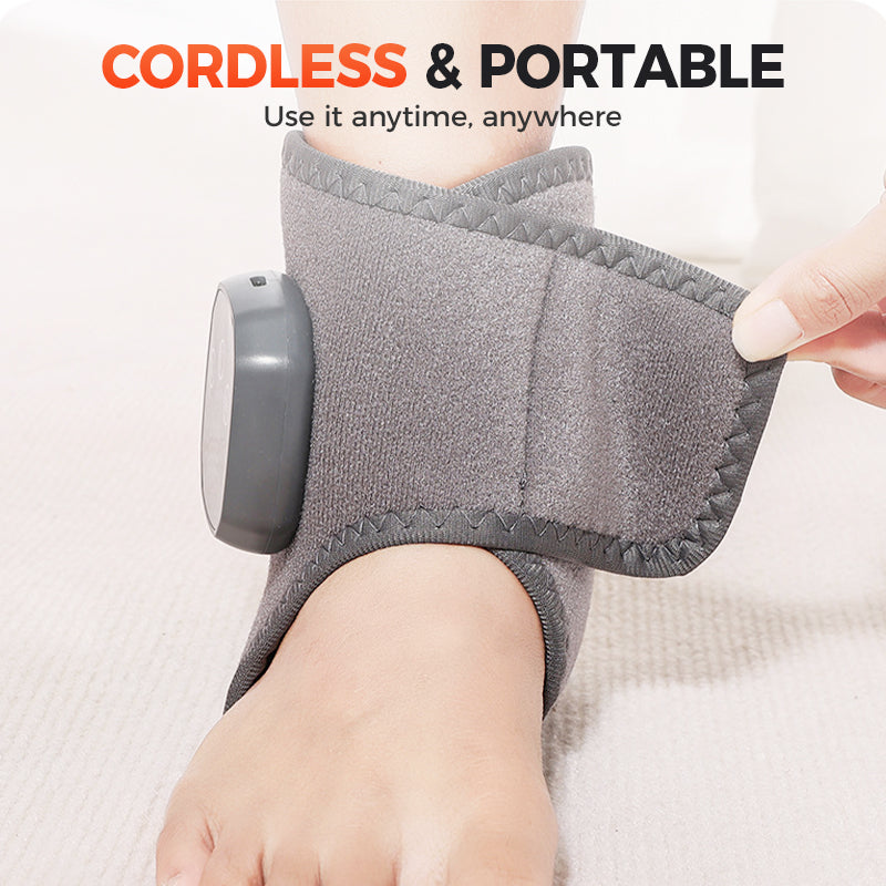 Portable ankle massager with heat and vibration function