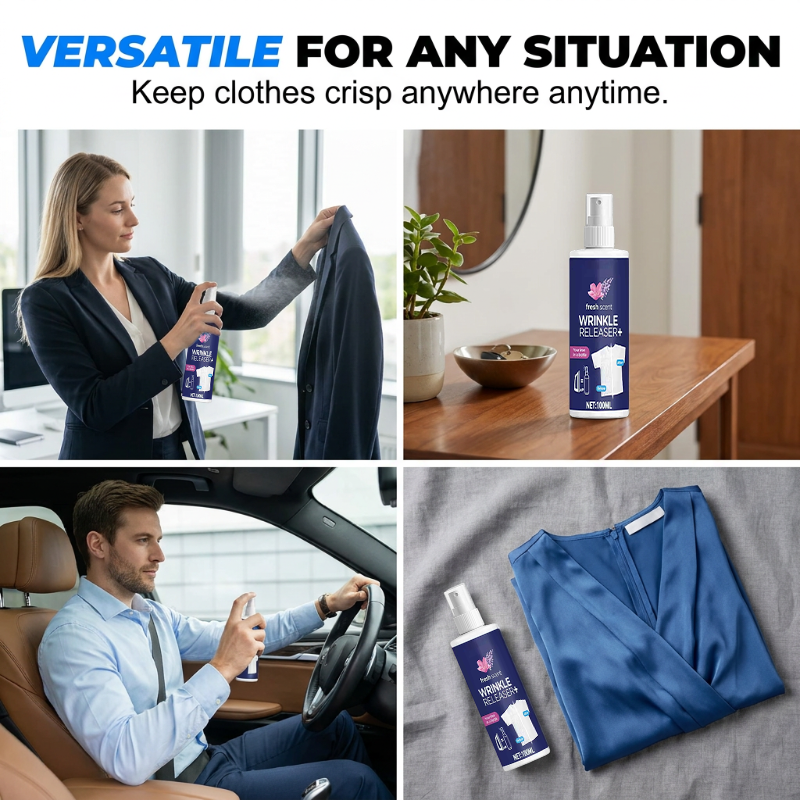 DE RDUCTION Spray anti-froissage format voyage Sa formule améliorée défroisse instantanément chemises, costumes et robes, sans repassage