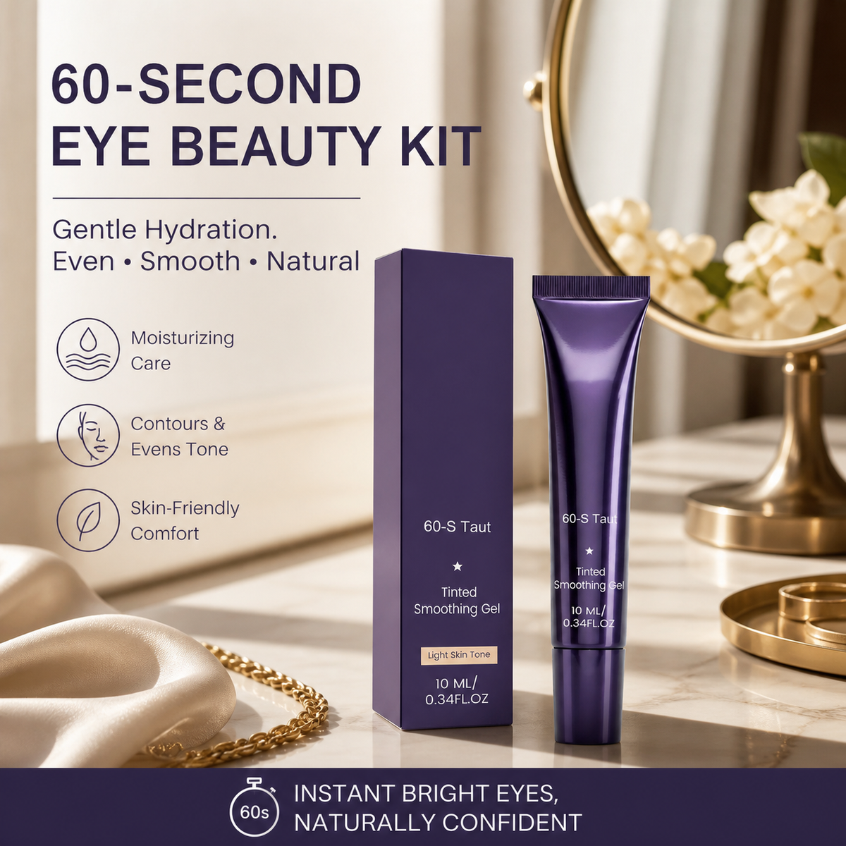 Conomies exceptionnelles - 50 % DE RÉDUCTION Kit de maquillage pour les yeux 60 secondes Gel teinté raffermissant pour les poches et les cernes