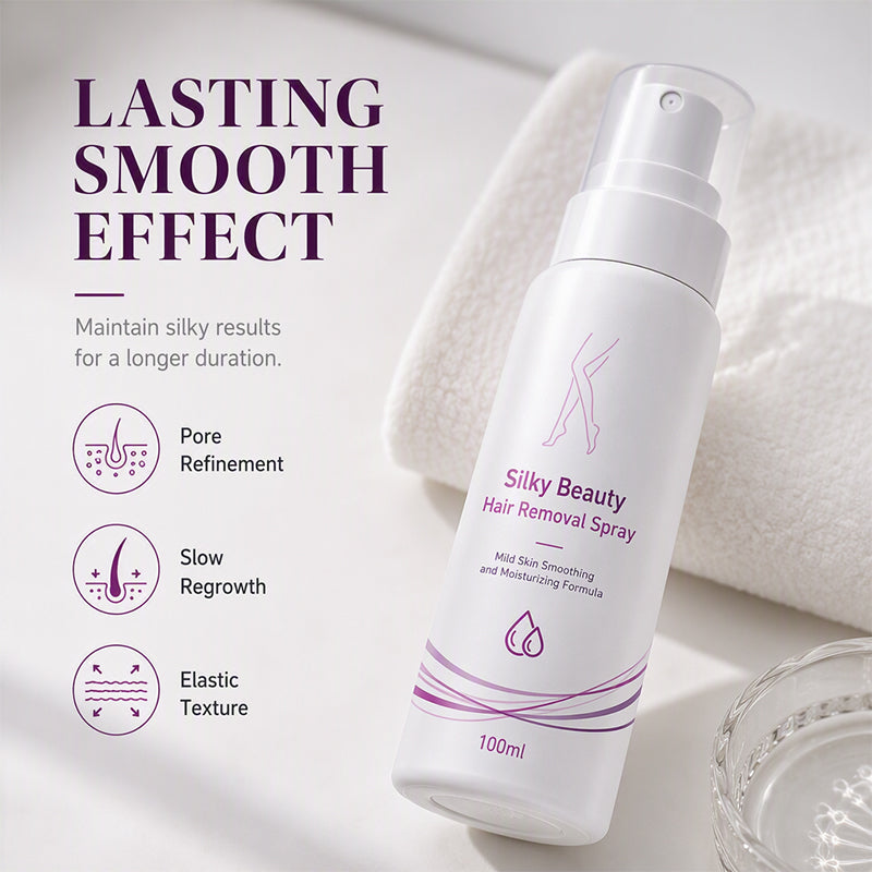 Réduction Spray dépilatoire indolore Peau douce et soyeuse, application simple pour tout le corps
