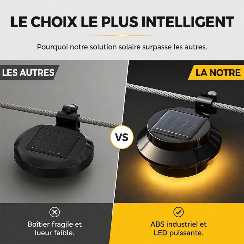 Réduction Lampes solaires murales pour gouttières LED étanches extérieur, parfait pour jardin et clôture