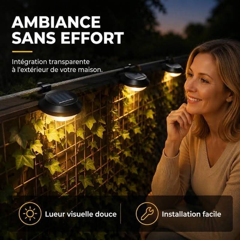 Réduction Lampes solaires murales pour gouttières LED étanches extérieur, parfait pour jardin et clôture