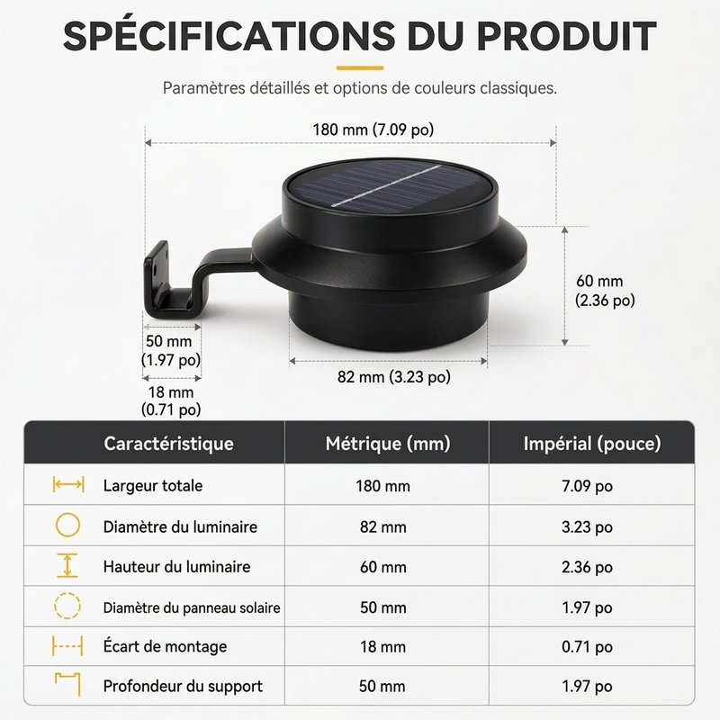 Réduction Lampes solaires murales pour gouttières LED étanches extérieur, parfait pour jardin et clôture