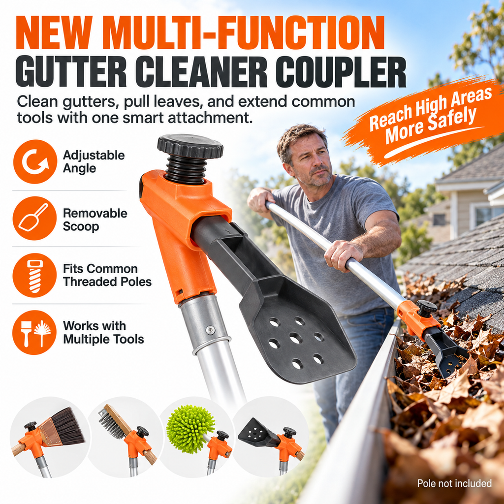 Multifunctional gutter cleaning tool