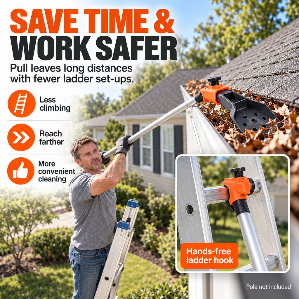 Multifunctional gutter cleaning tool