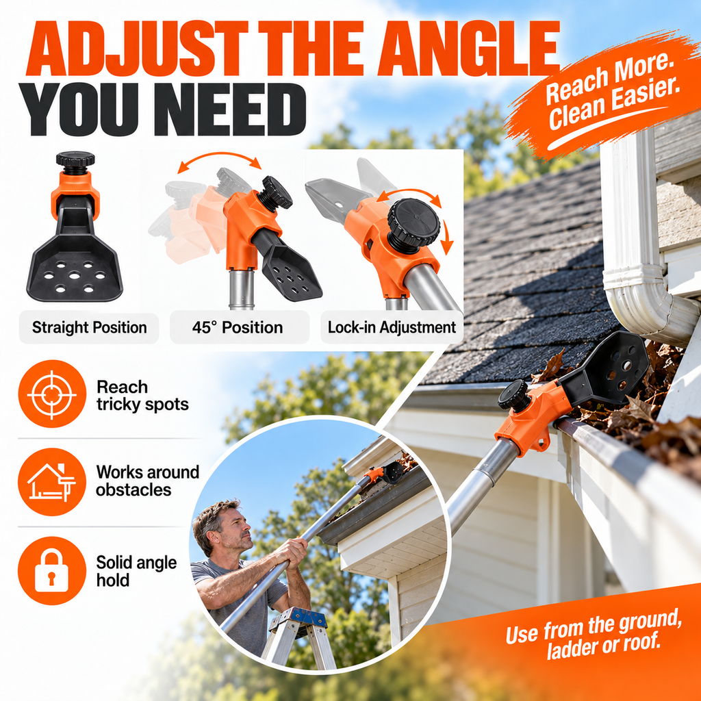 Multifunctional gutter cleaning tool