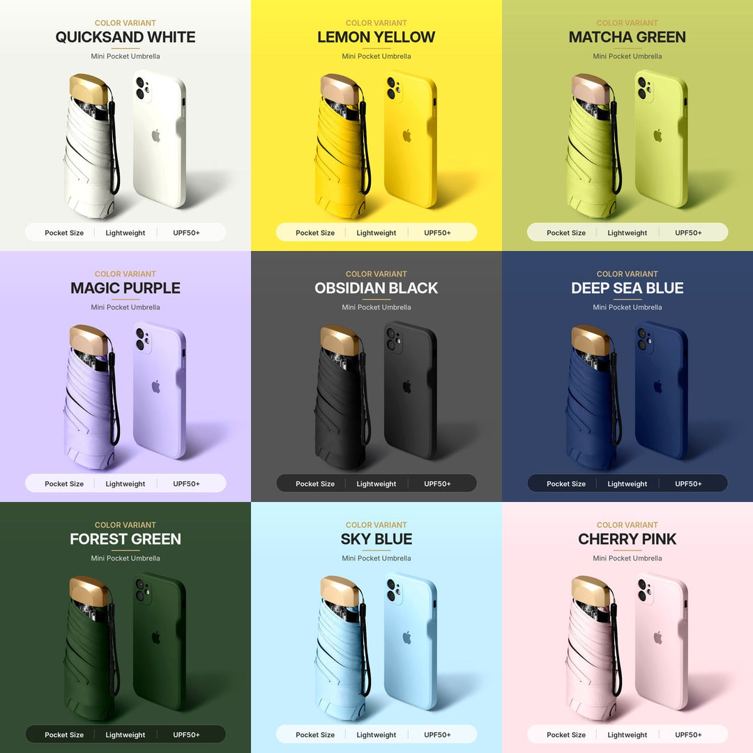 RÉDUCTION OFFRE À DURÉE LIMITÉE Parapluie pliable type capsule Léger, compact et prêt à tout